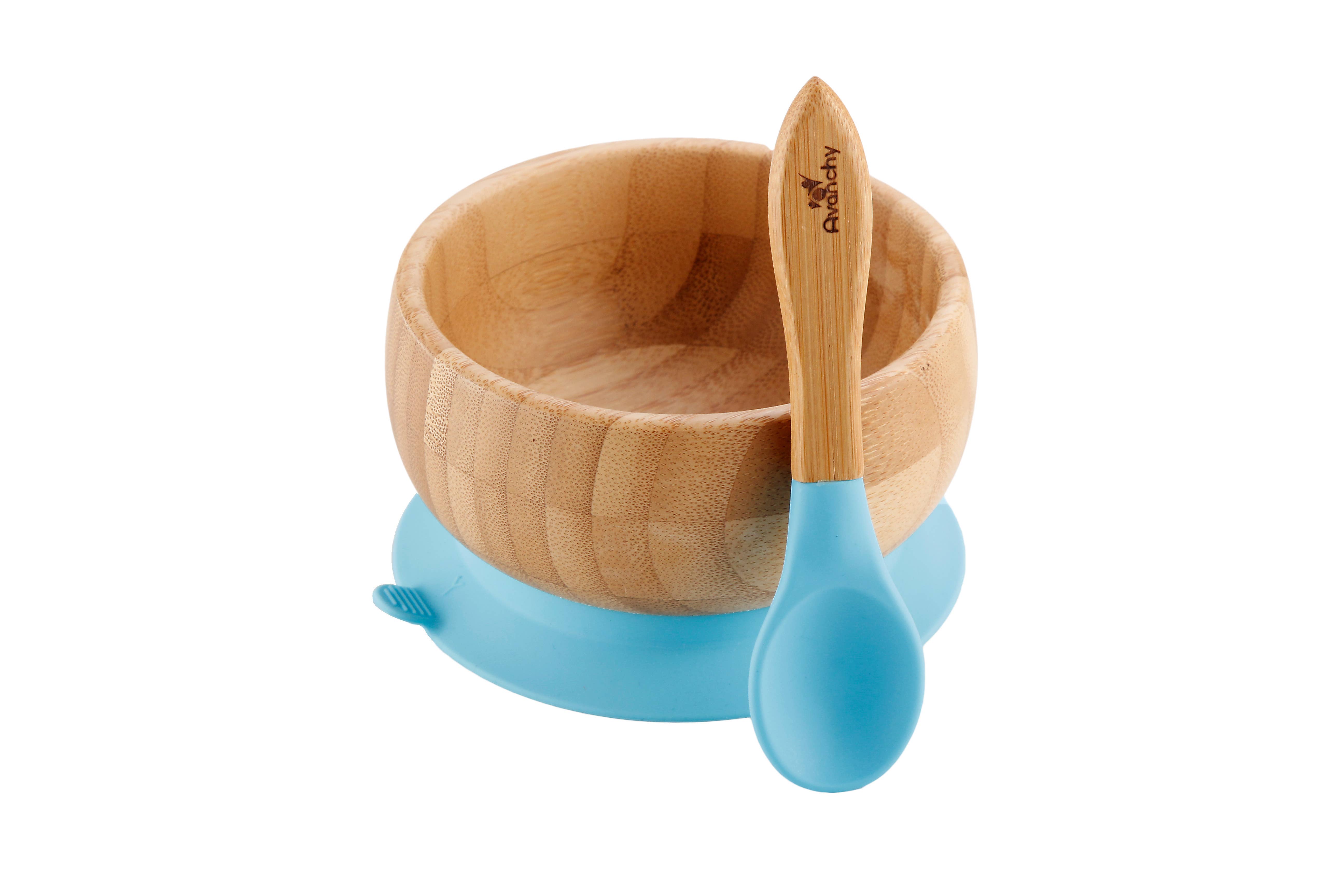 Avanchy Baby Bamboo Stay Put Suction Bowl + Spoon